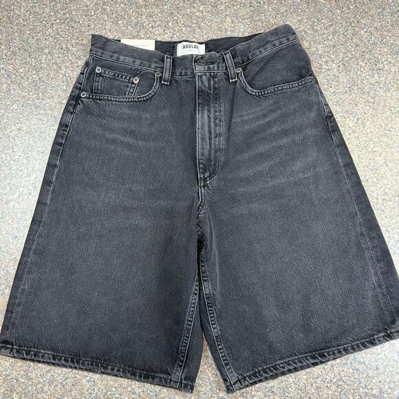 Agolde Pants - Agolde Lenox Culotte Wide Leg Shorts, Black, 28, NEW